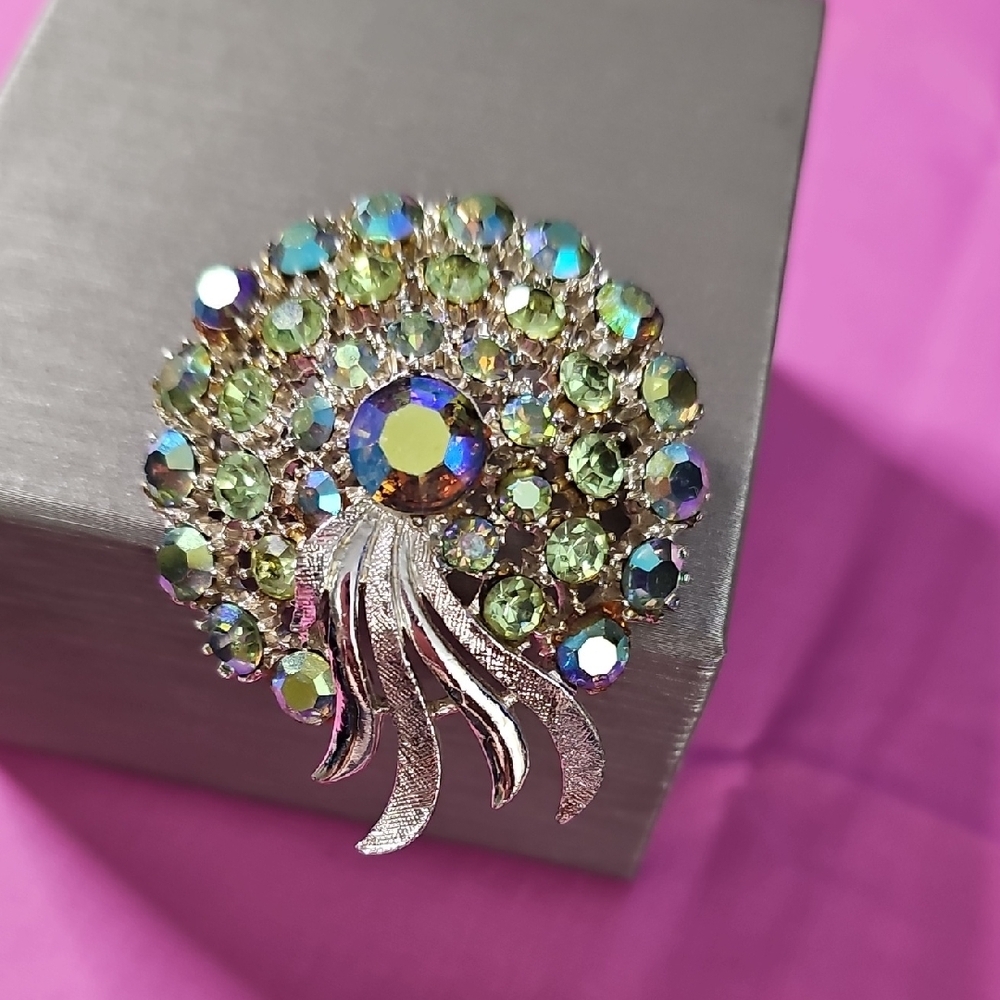 Vintage Signed ART Arthur Pepper Rhinestone Brooch